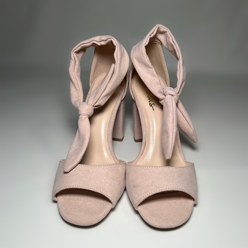 Blush Ankle Tie Heels